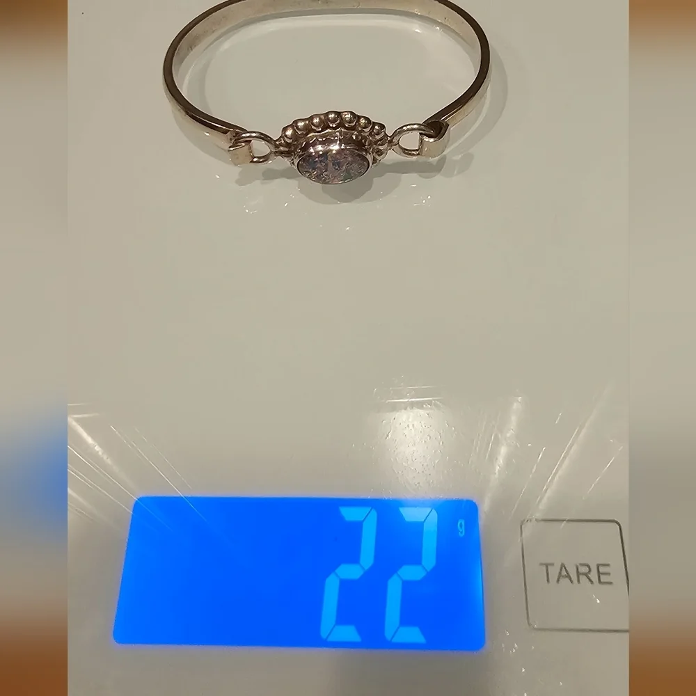 Vintage Sterling Taxco Foil Opal Bracelet - Picture 3 of 6